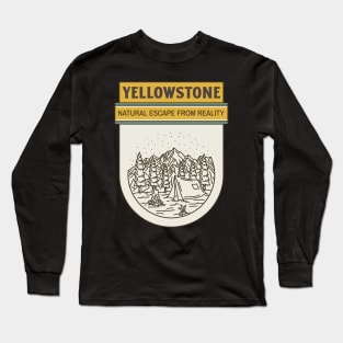 Yellowstone National Park Camping Hiking Outdoors Outdoorsman Long Sleeve T-Shirt